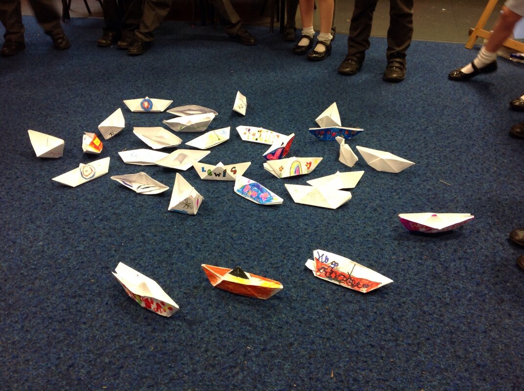 Image of Origami boats and the river challenge