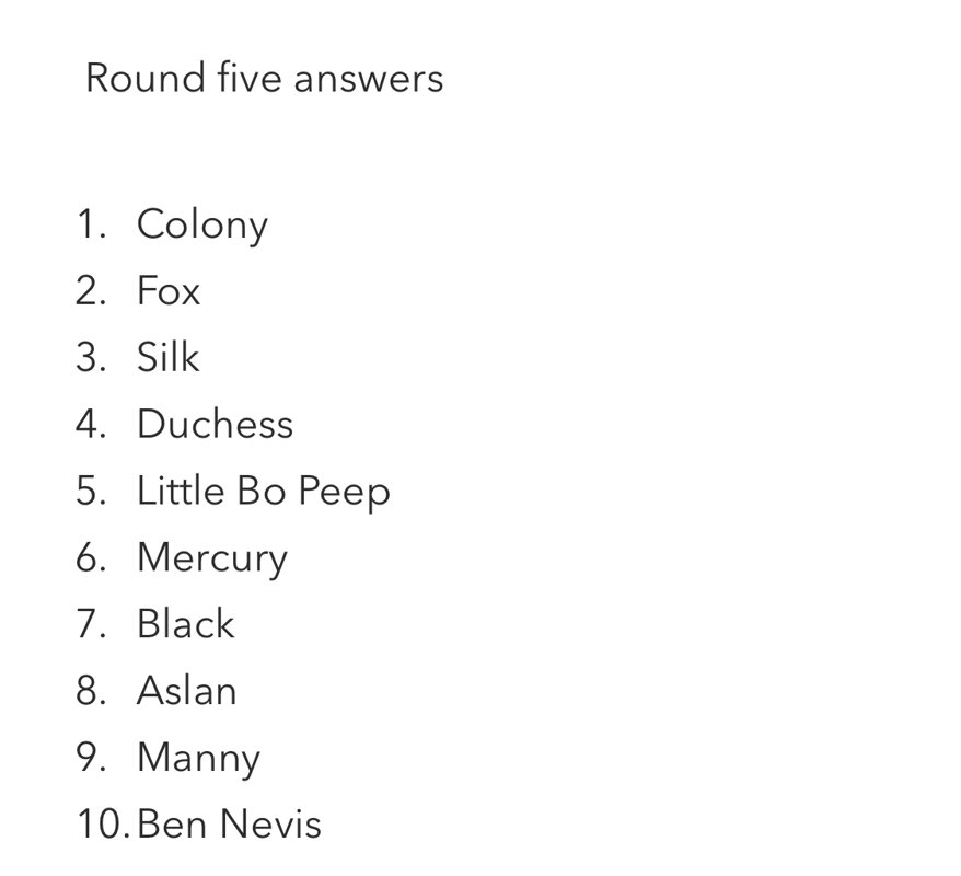Image of Round 5 Answers
