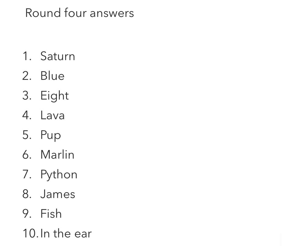 Image of Round 4 Answers