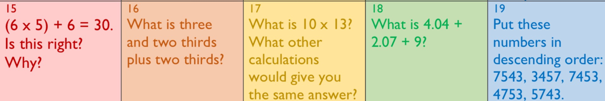 Image of Weekly maths 5