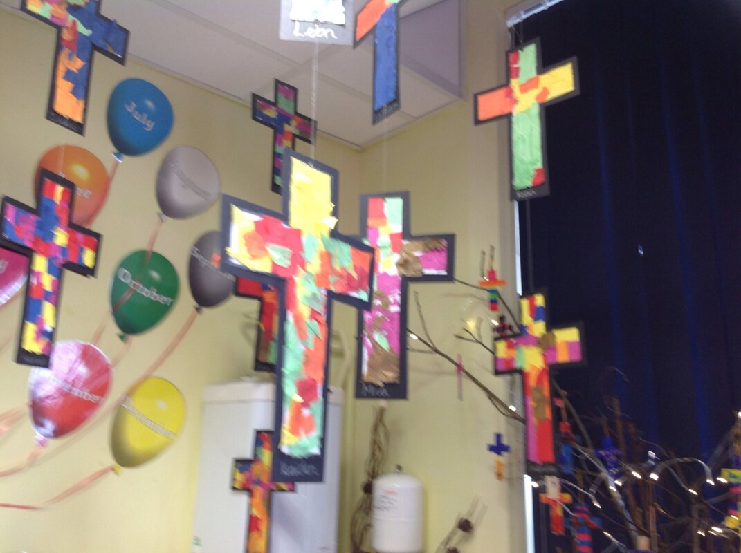 Image of Stained glass crosses