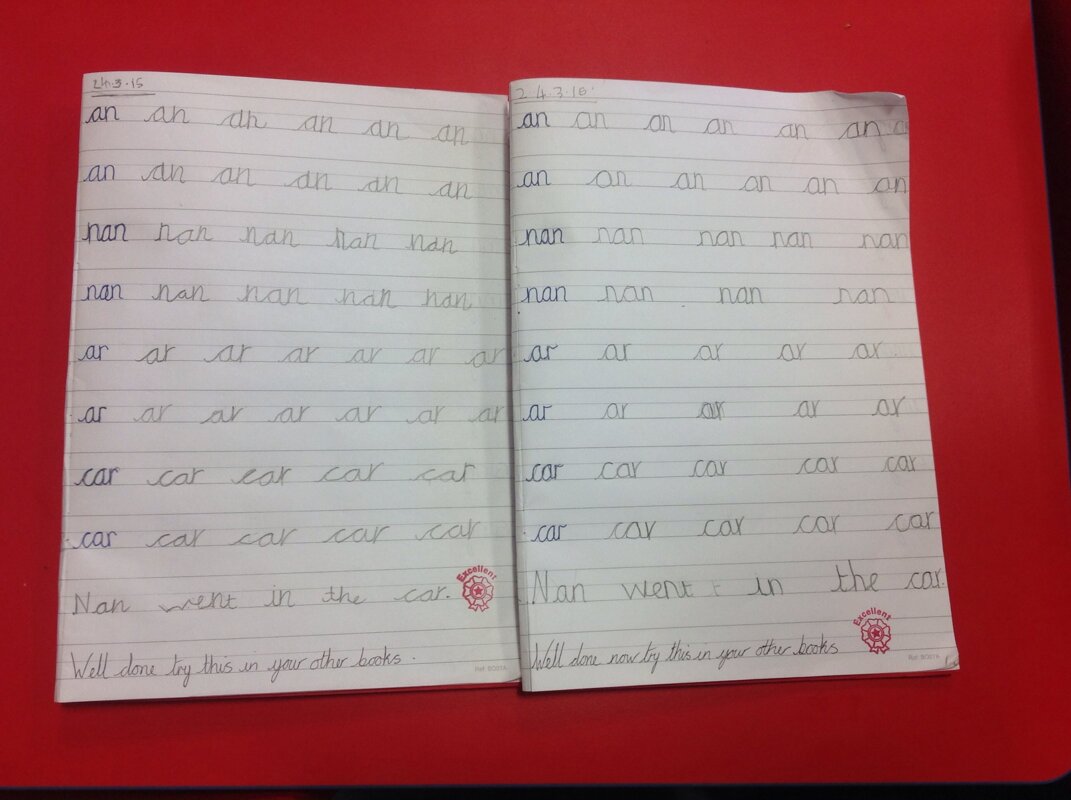 Image of Miss Clegg's handwriting blog stars ...