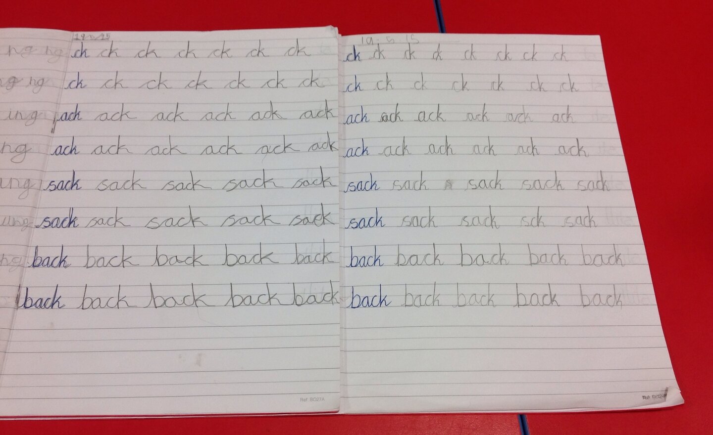 Image of Miss Clegg's handwriting stars are ...