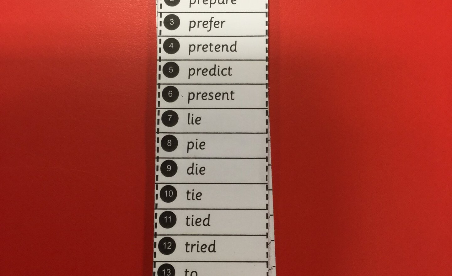 Image of Spelling List