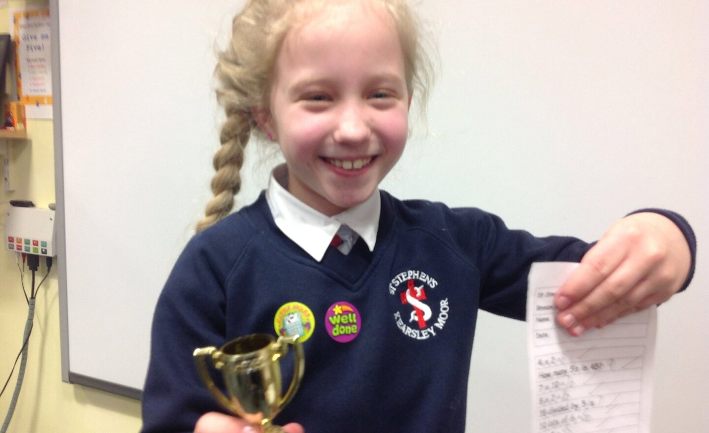 Image of Our youngest ever maths fluency bronze award winner!